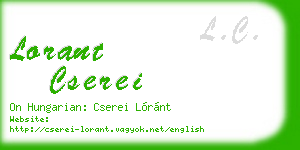lorant cserei business card