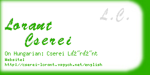 lorant cserei business card